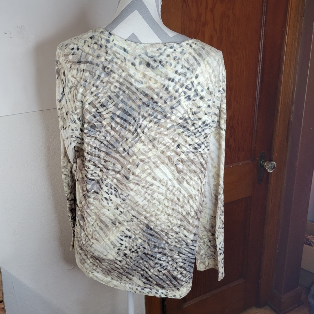 Womans Zenergy by Chicos Animal print Knit top Size 3 - Picture 4 of 5